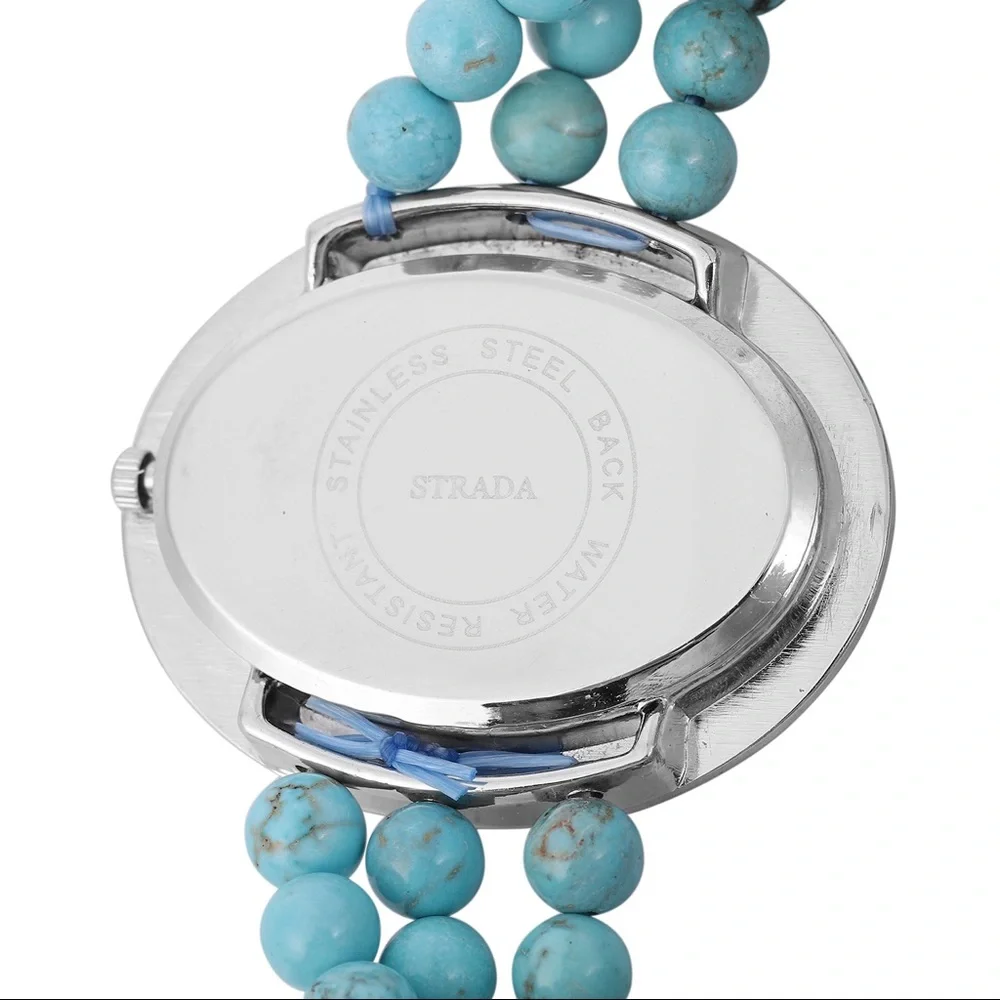 Blue Howlite Beaded Stretch Bracelet Watch